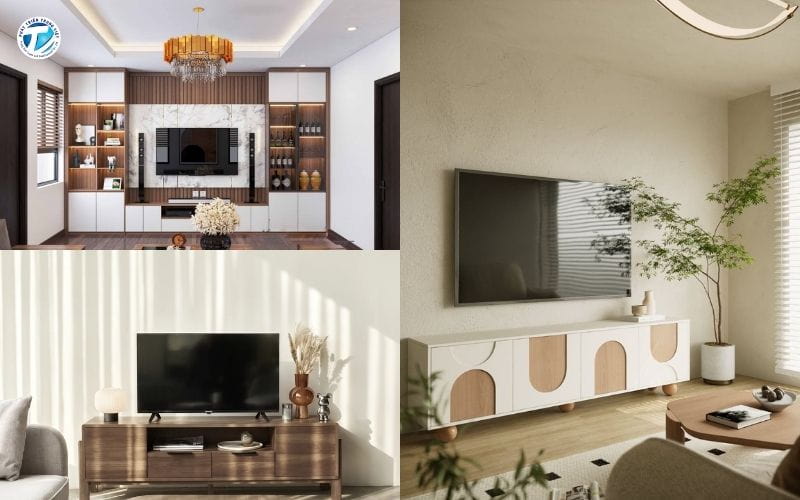 Tủ Kệ Tivi Phòng Khách Đẹp Gỗ Công Nghiệp Khối Hộp Tối Giản